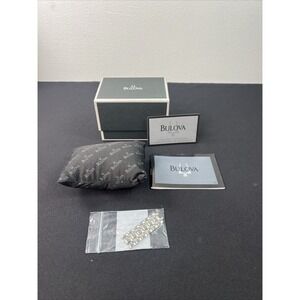 Bulova Presentation Watch Case Storage Travel Watch Box w/Pillow & Booklet-Empty